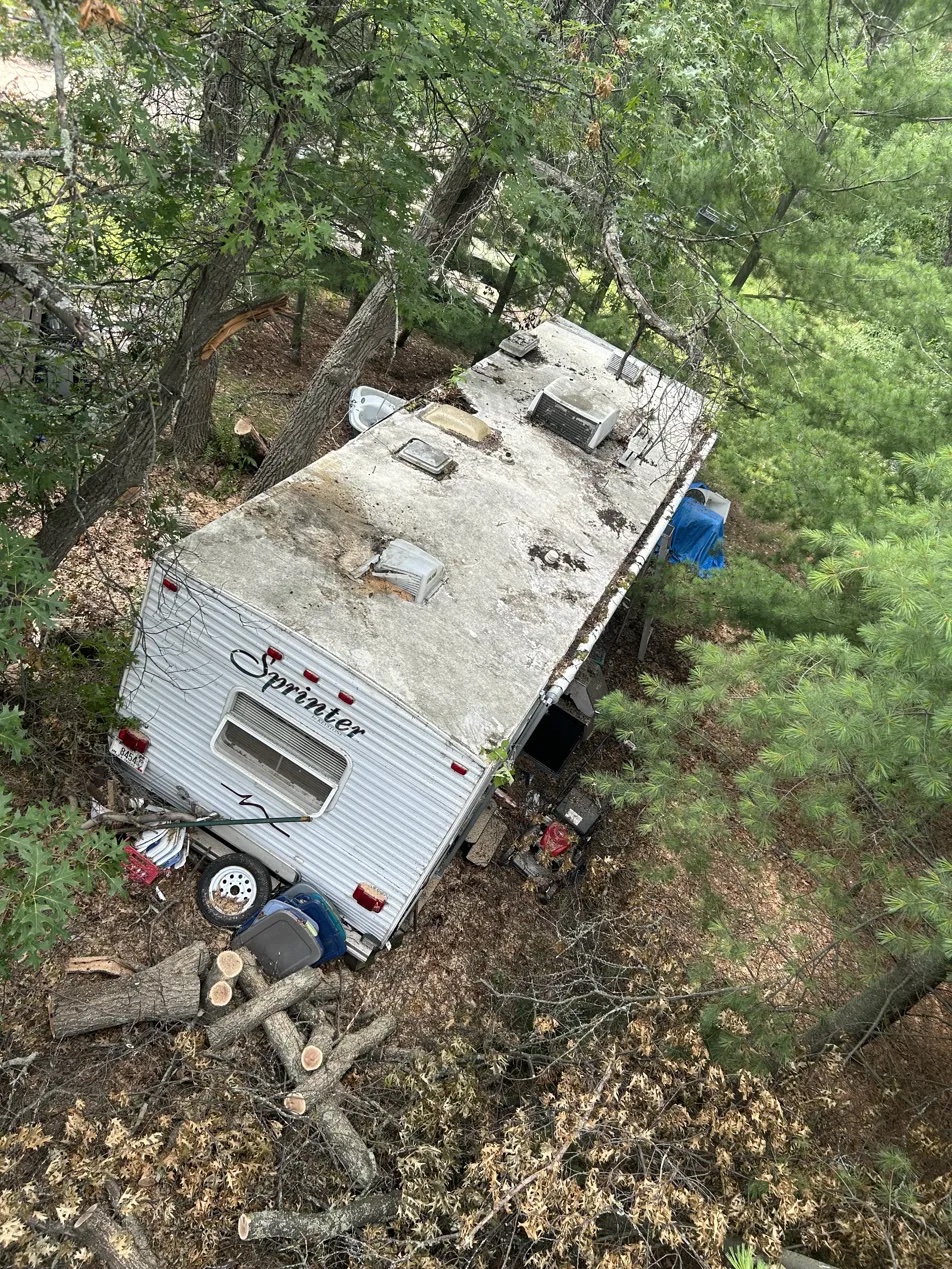 Camper cleared after tree removal