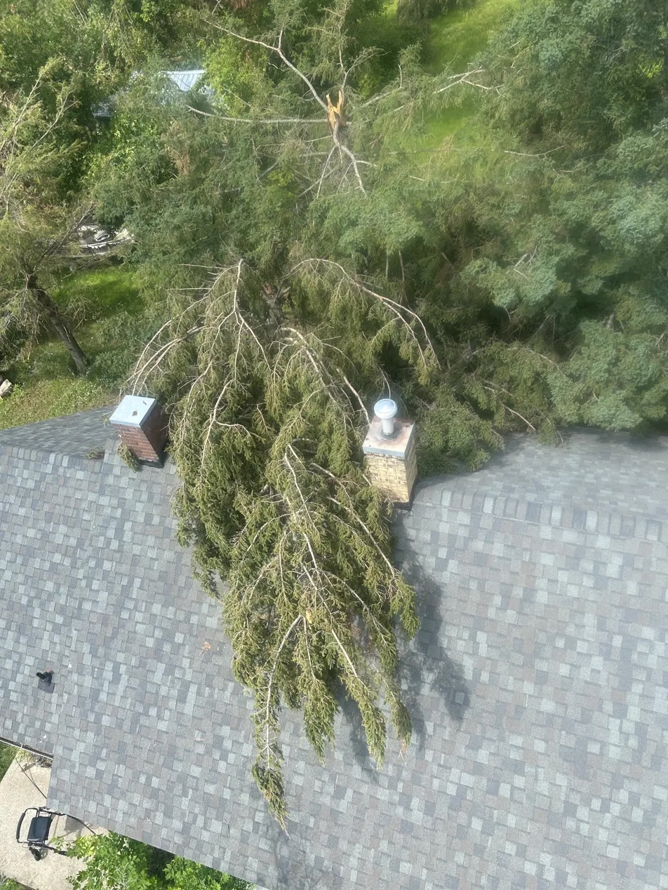 Roof cleared after storm