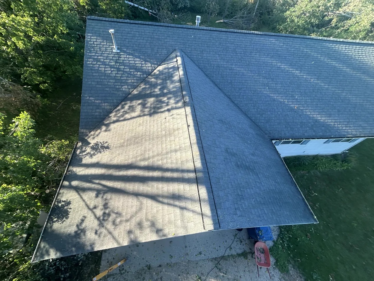 Storm damage house gable end